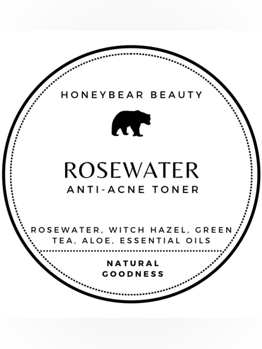 2oz Rosewater Anti-Acne Toner for Sensitive & Acne-Prone Skin HoneyBear Beauty